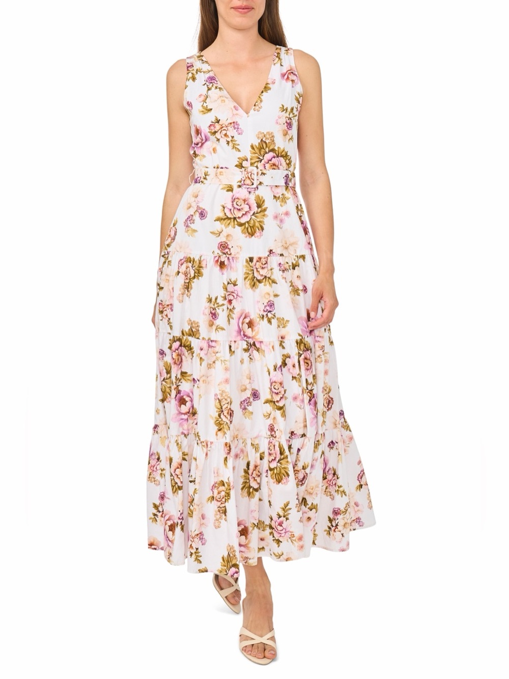 💗🌸💗 Ted Baker Floral Sleeveless Belted Cotton Maxi Dress size 10